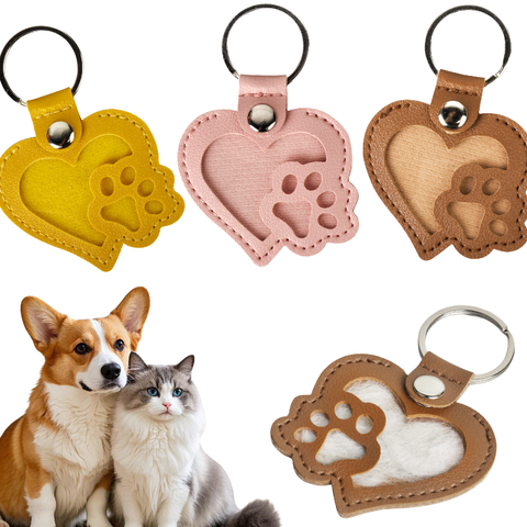 Dog hair keyring Heart shape